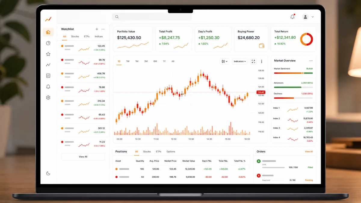 Senvix Fr — tableau de bord de la plateforme de trading